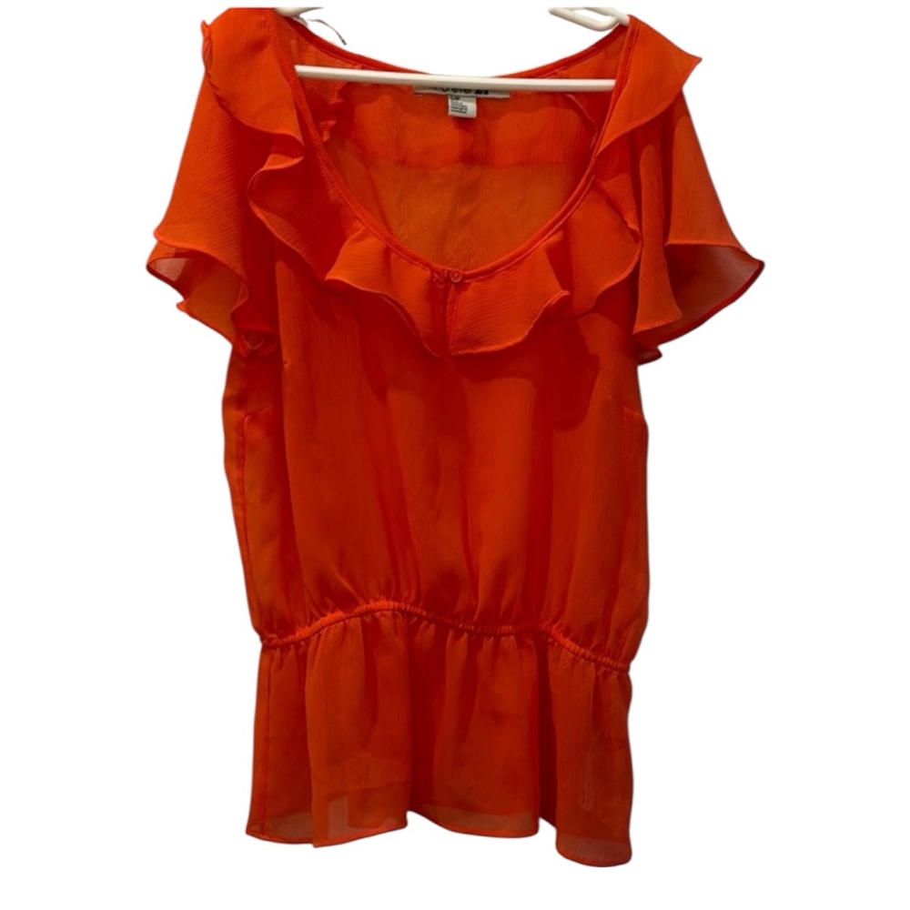 Forever 21 women’s size small orange sheer flowy top